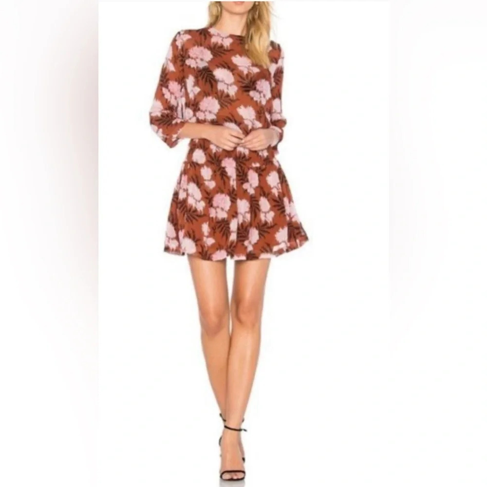 Ganni Georgette Floral Mini Dress Sz 6
